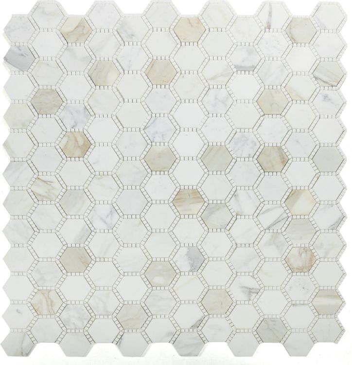 Hexagon Deco Calacatta Gold Honed 10.75 x 12.5